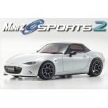 AUTOMODELO KYOSHO MINI-Z MR 03 SPORTS 2 MAZDA ROADSTER CERÂMICO METÁLICO ESCALA 1/27 RÁDIO 2.4GHZ KYO 32230PW-B